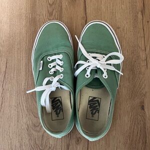 Vans Mint Green Canvas Shoes with White Accents
